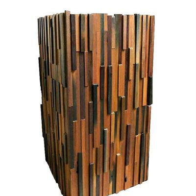 Decorative Planter, Wood Mosaic Tower Planter / WPT60-2