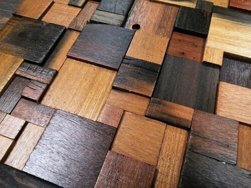 Reclaimed Wooden Mosaic Tiles, Vintage Style 18 / WMV18