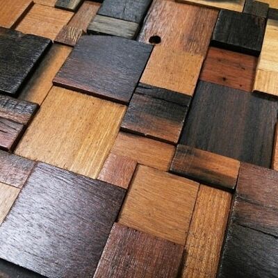 Reclaimed Wooden Mosaic Tiles, Vintage Style 18 / WMV18