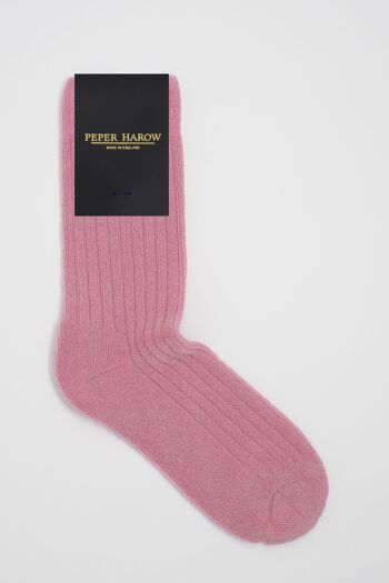 Chaussettes côtelées pour homme - Rose 2