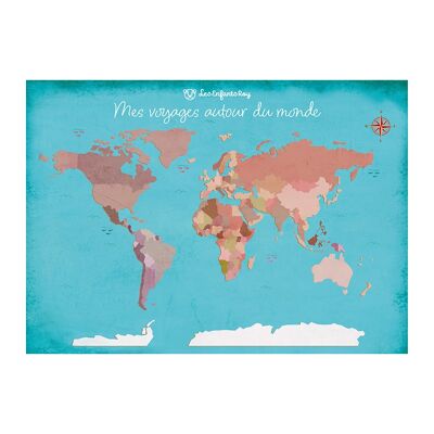 Le planisphère "Mes voyages autour du monde"