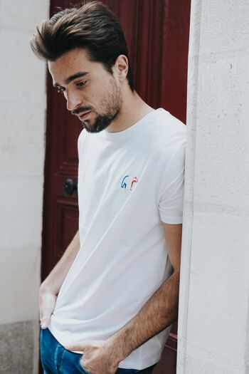 T-shirt homme Arthur Broderie Bleu/Blanc/Rouge Blanc 3