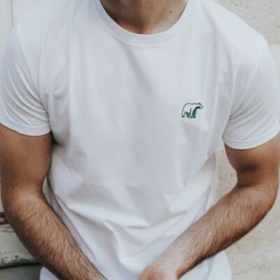 T-shirt homme Arthur Broderie Vert sapin Blanc