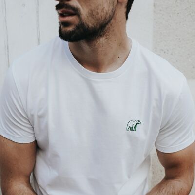 T-shirt da uomo Arthur Ricamo Verde abete Bianco