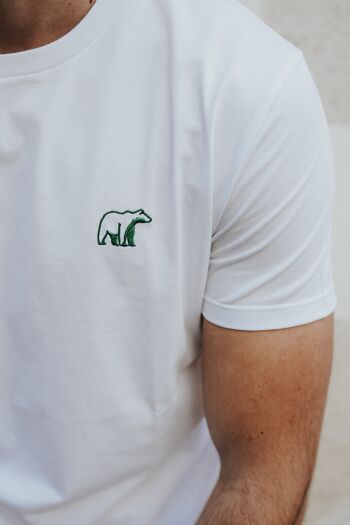 T-shirt homme Arthur Broderie Vert sapin Blanc 2