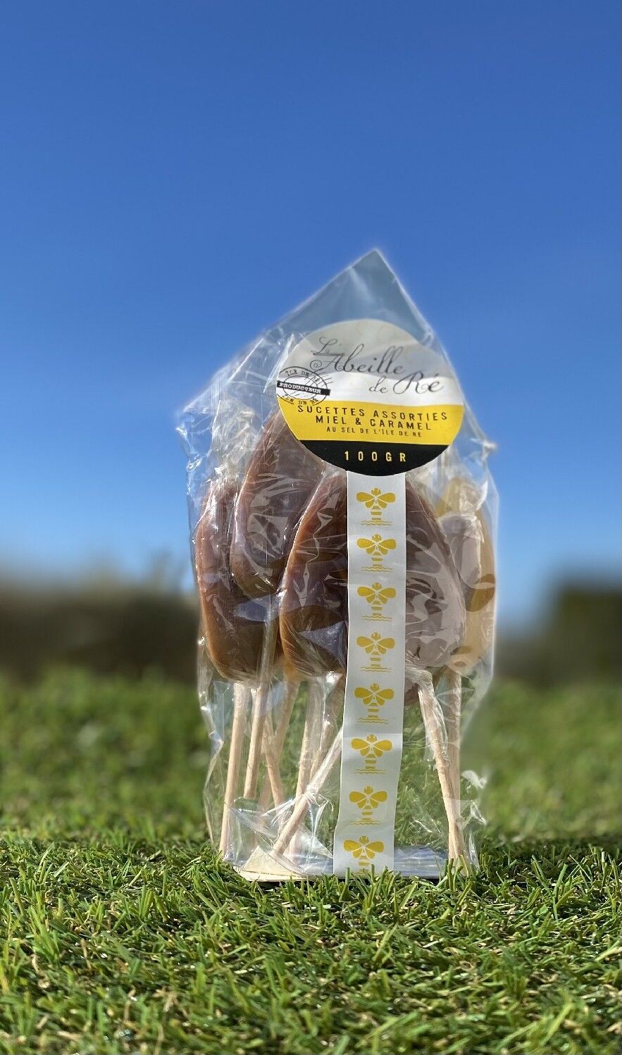 Sacchetto di lecca-lecca al miele e caramello assortiti 100 GRS