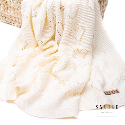 Baby Blanket | Knitted LOVE | Off-White