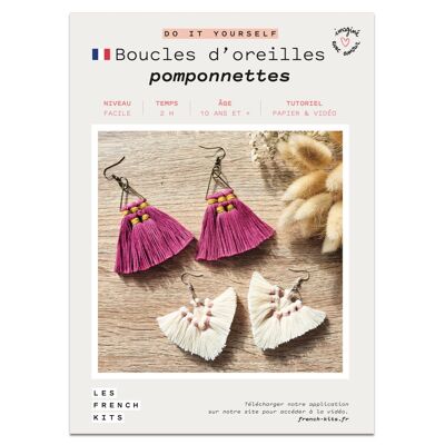 Macramé Earrings Kit - Pompoms