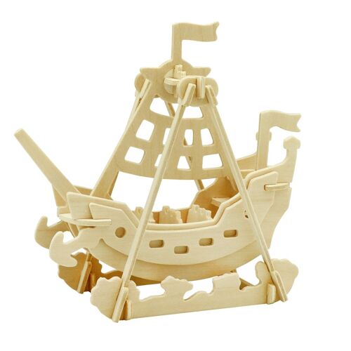 3D Wooden Puzzle - JP264 Pirate Boat