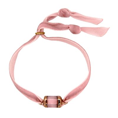 Bracciale in velluto rosa