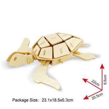 Puzzle 3D en Bois - Tortue Marine JP295 2