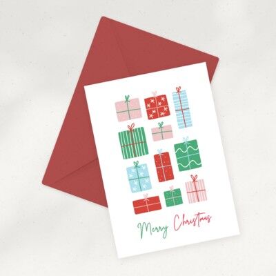 Eco Greeting Card — Colorful Christmas Presents