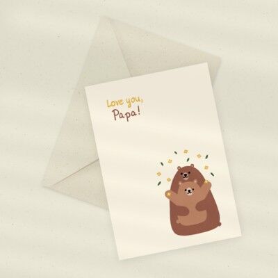 Eco Greeting Card — Papa Bear