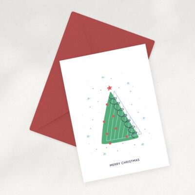 Tarjeta de felicitación ecológica — Árbol de Navidad abstracto