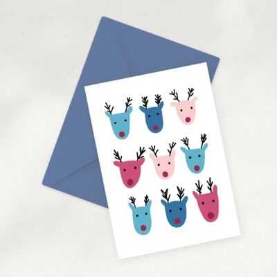 Eco Greeting Card — Reindeer Family