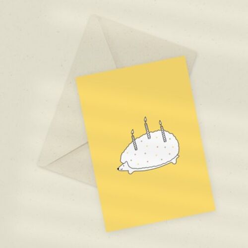 Eco Greeting Card — Party Hedgehog