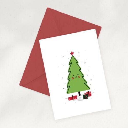 Eco Greeting Card — Adorable Christmas Tree