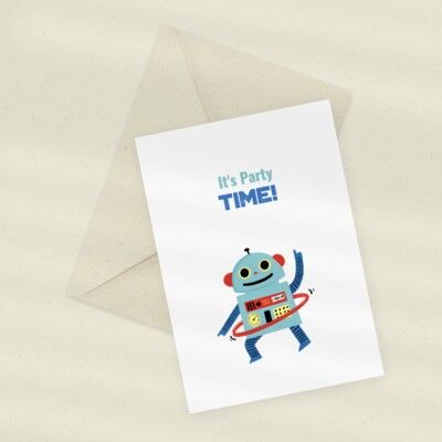 Eco Greeting Card — Robot Party