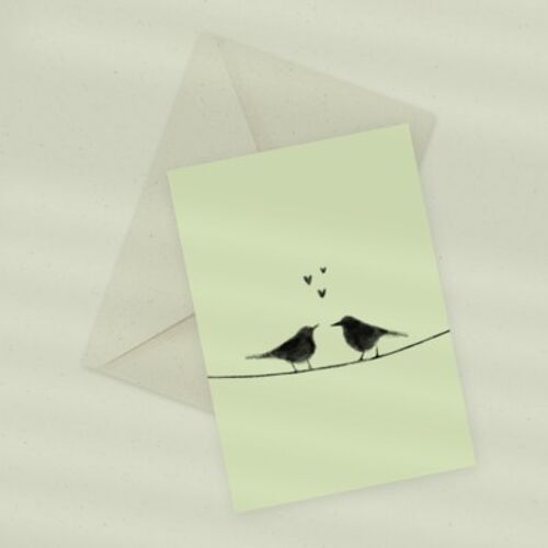Eco Greeting Card — Birds in Love