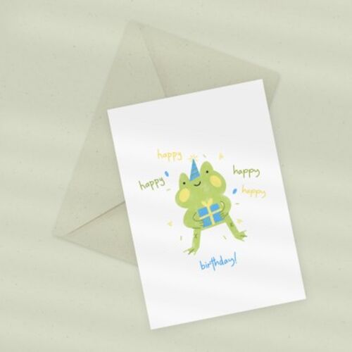 Eco Greeting Card — Funny Birthday Frog