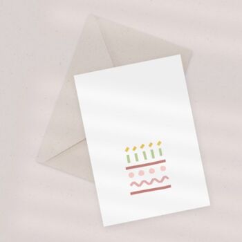 Carte de vœux écologique — Gâteau d'anniversaire minimal 1
