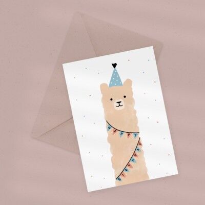 Eco Greeting Card — Birthday Alpaca