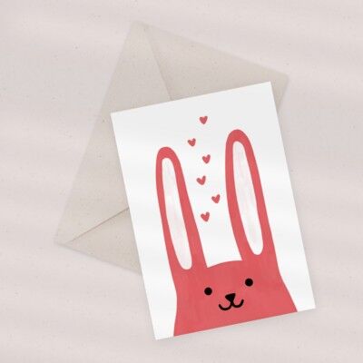 Cartolina d'auguri ecologica — Coniglio adorabile