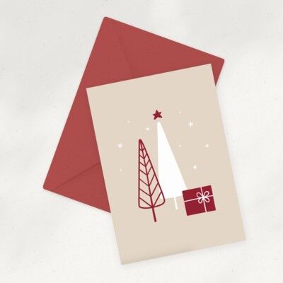 Tarjeta de felicitación ecológica — Navidad minimalista