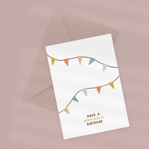 Eco Greeting Card — Birthday Garland