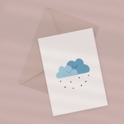 Tarjeta de felicitación ecológica — Nubes enamoradas