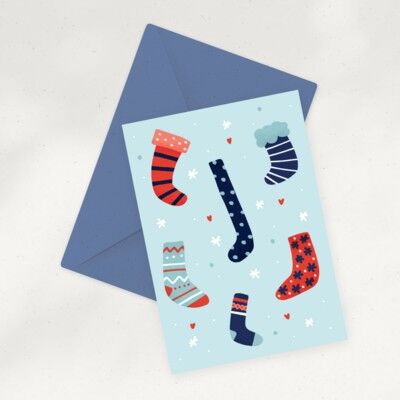 Eco Greeting Card — Christmas Socks