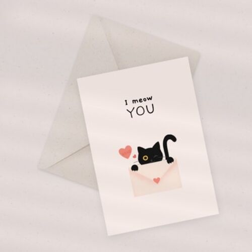 Eco Greeting Card — Cat Post