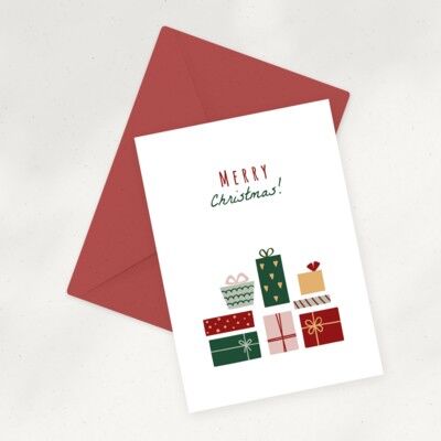 Eco Greeting Card — Stack of Christmas Gifts