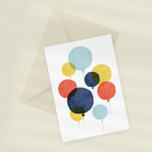 Eco Greeting Card — Birthday Balloons 1