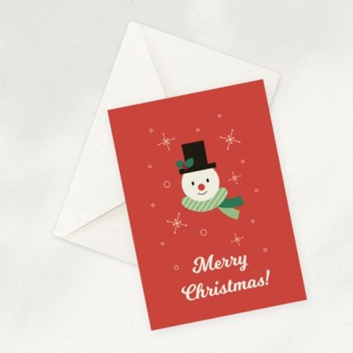Eco Greeting Card — Happy Snowman