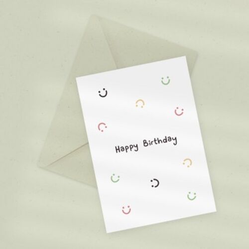 Eco Greeting Card — Birthday Smileys