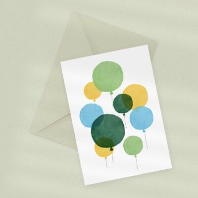 Eco Greeting Card — Birthday Balloons 2