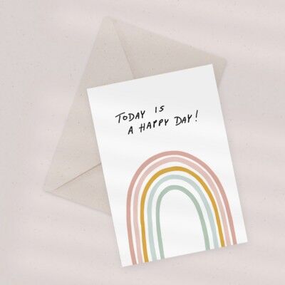Cartolina d'auguri eco - Happy Day Rainbow