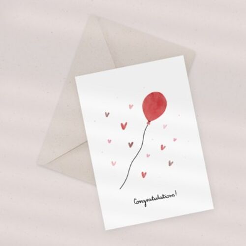 Eco Greeting Card — Congrats Balloon