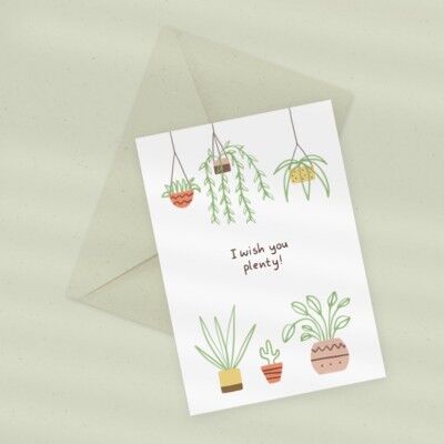 Tarjeta de felicitación ecológica: muchas plantas