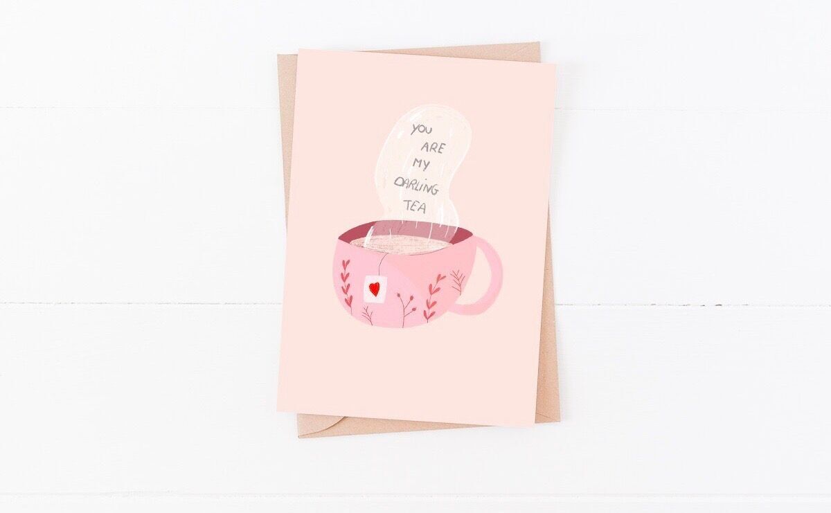 Karte „Du bist mein Liebling, Tee“ (mit Umschlag)