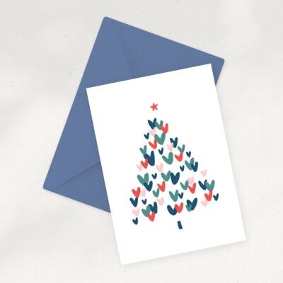 Öko-Grußkarte – herzerwärmender Weihnachtsbaum