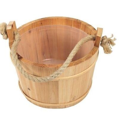 Sauna bucket for infusions made of wood