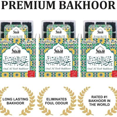 Oudh Al Teeb Bakhoor – (3 Trays x 9 piece each)