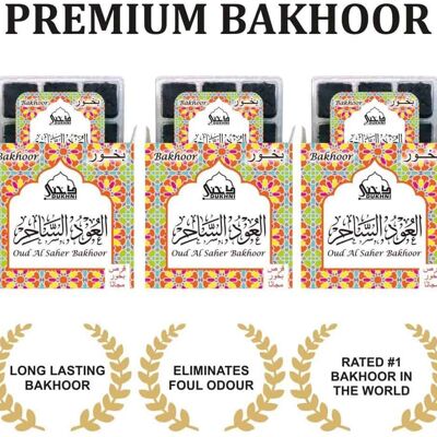 Oudh Al Saher Bakhoor – (3 Trays x 9 piece each)