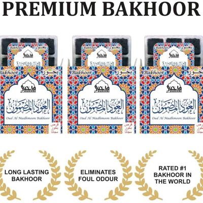 Oudh Al Madhmoon Bakhoor – (3 Trays x 9 piece each)