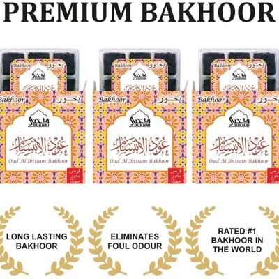 Oudh Al Ibtisam Bakhoor – (3 Trays x 9 piece each)