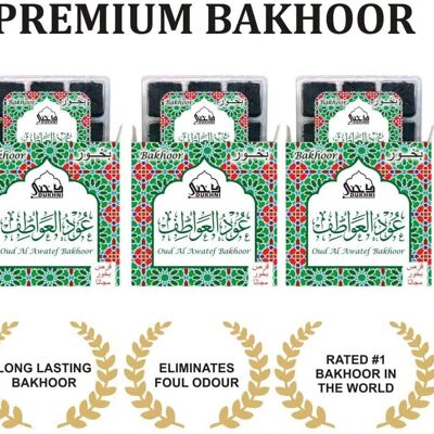 Oudh Al Awatef Bakhoor – (3 Trays x 9 piece each)