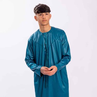 Boys Teal Emirati Thobe - 38 INCHES | AGE 7 / 8