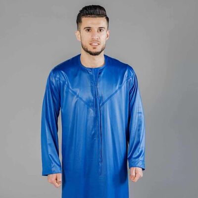 Boys Azure Blue Emirati Thobe - 36 INCHES | AGE 6 / 7